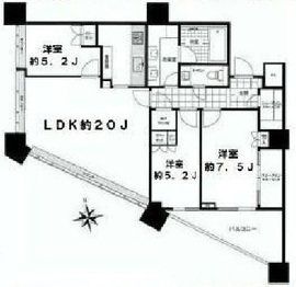 パークコート麻布十番ザタワー 27階 間取り図