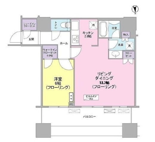 クレストプライムタワー芝 20階 間取り図