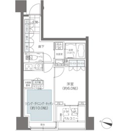 ブランズタワー南千住 (アクレスティ南千住) 1103 間取り図