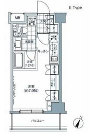 パークハビオ北品川 206 間取り図