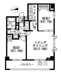 レジディア四谷三丁目 905 間取り図