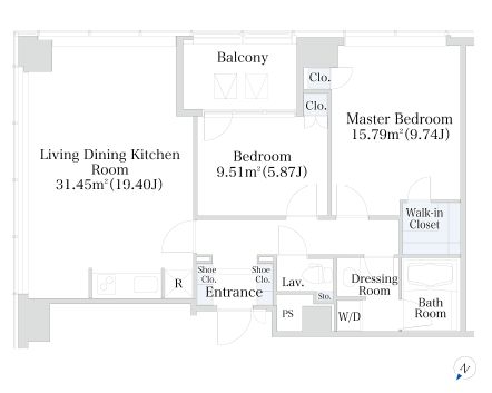 プラティーヌ新宿新都心 1603 間取り図