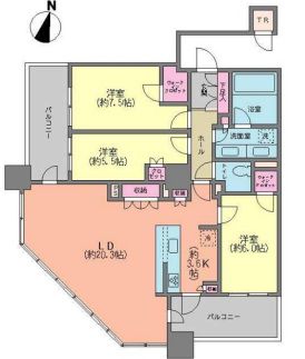 ブリリア有明スカイタワー 19階 間取り図
