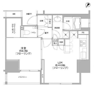 レフィール日本橋浜町二丁目 11階 間取り図