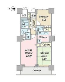 イーストコモンズ清澄白河セントラルタワー 22階 間取り図