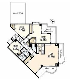 朝日マンション駒場 9階 間取り図
