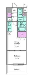 レジディア上野池之端 1007 間取り図