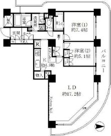 リバーポイントタワー 1801 間取り図