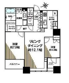 芝浦アイランド グローヴタワー 7階 間取り図