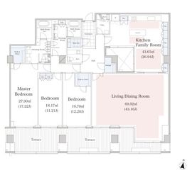 ラ・トゥール代々木上原 E202 間取り図