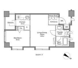 レジディアタワー中目黒 307 間取り図