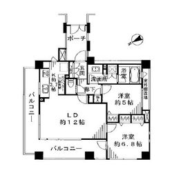 大崎南パークハウス 2階 間取り図