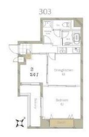スカイコートパレス月島 303 間取り図
