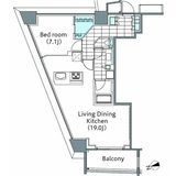 コンフォリア新宿イーストサイドタワー 1201 間取り図