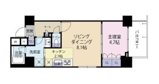 ガリシアグランデ江戸川橋 2階 間取り図
