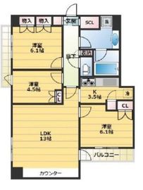 アトラスタワー西新宿 22階 間取り図