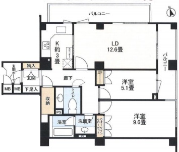 東急ドエルプレステージ代々木公園 4階 間取り図