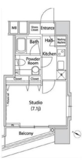 ファーストリアルタワー新宿 1408 間取り図