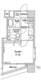 ファーストリアルタワー新宿 1408 間取り図