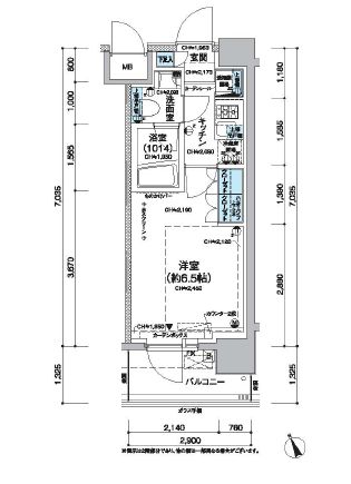 レジディア蒲田5 309 間取り図