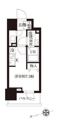 レジディア大森2 1503 間取り図