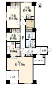 ペアシティルネッサンス 4階 間取り図