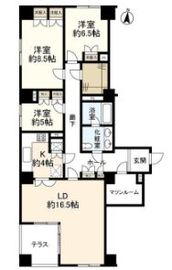 ペアシティルネッサンス 4階 間取り図