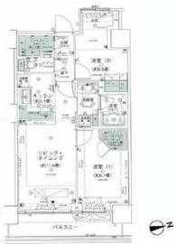 勝どきビュータワー 45階 間取り図