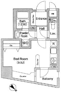 プライムアーバン中目黒2 708 間取り図