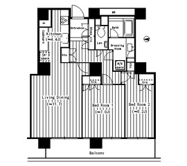 ザ・パークハウス晴海タワーズ ティアロレジデンス 808 間取り図