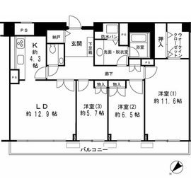 ピアース渋谷ウエスト 1303 間取り図