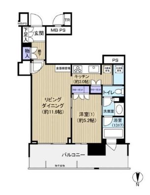 THE TOYOSU TOWER 25階 間取り図