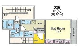 ルチェソラーレ元代々木 205 間取り図