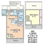 ルチェソラーレ元代々木 302 間取り図