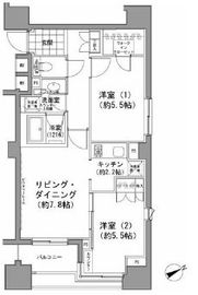 パークハビオ八丁堀 608 間取り図