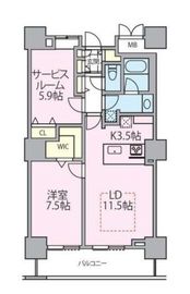 ロイヤルパークスタワー南千住 2414 間取り図