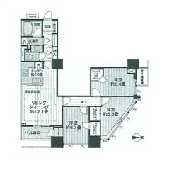 ライオンズ四谷タワーゲート 8階 間取り図