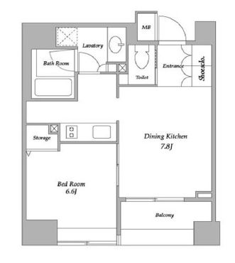 BPRレジデンス蔵前 1102 間取り図