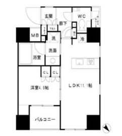 パークリュクス銀座mono 12階 間取り図