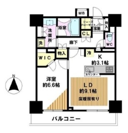 ライオンズ四谷タワーゲート 16階 間取り図