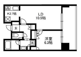 六本木グランドタワーレジデンス 6F3 間取り図