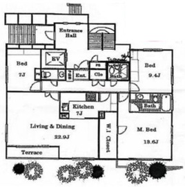 ハウス広尾 1階 間取り図