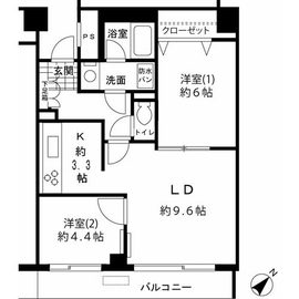 ルシマン月島 910 間取り図