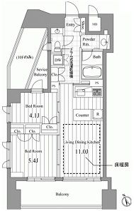 チェスターコート御茶ノ水 1101 間取り図