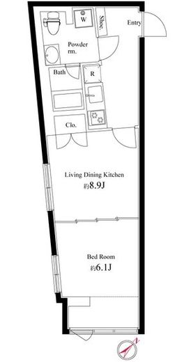 HTピア赤坂 509 間取り図