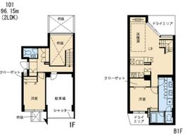 パークフラッツ祐天寺 101 間取り図