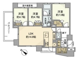 ウィルローズ小伝馬町 13階 間取り図