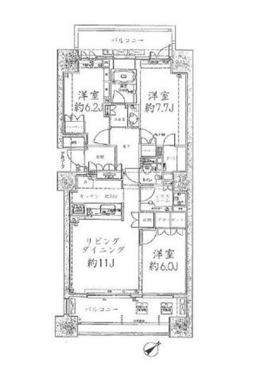 パークハウス清澄白河リバーサイド 2階 間取り図