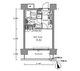 パークアクシス渋谷桜丘ウエスト 902 間取り図