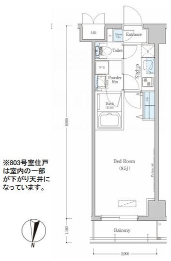 アーバネックス清澄白河2 E403 間取り図